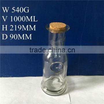 juice bottle 1000ml with cork bottle for juice