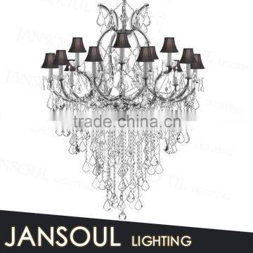 luxury french style high quality decorative indoor top k9 crystal chandelier lighting with lampshape                        
                                                Quality Choice