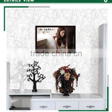 hot sale foaming non woven wallpaper, off-white korean plant wall sticker for backdrop , mould-proof wall paper sample