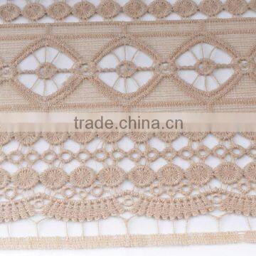 100% polyester fabric/water soluble embroidery lace