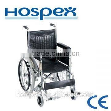 Steel wheelchair with Drop-back handle