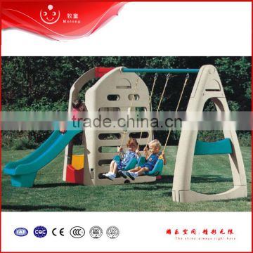 indoor kids plastic play set slide and swing