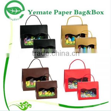 Luxury Black Gift Paper folding box , Custom Paper Box Printing , Printed Paper Box, Folding Gift Packaging Box with Handle