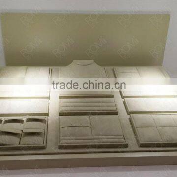 light green jewelry display wooden/suede jewellery counter display