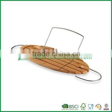 FB7-5010 ellipse new design bamboo bathtub caddy