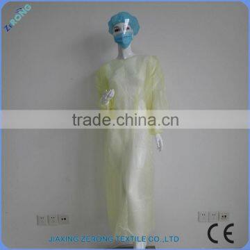 Medical Materials & Accessories Properties and Surgical Supplies Type yellow PP/PE disposable isolation gown