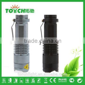 Mini Flash Light Q5 3 Modes LED Flashlight Adjustable Focus Lantern Portable Lights Hunting AA/14500