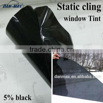 Hot Sales 5% Black Non-glue PVC Removable Static Cling Car Window Smart Tint Film