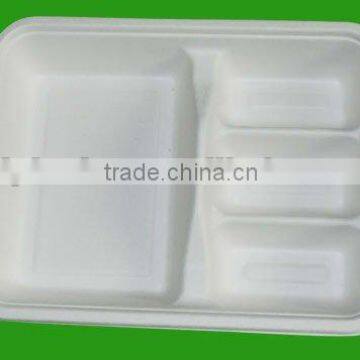 China supplier disposable biodegradable rectangular pulp food paper tray