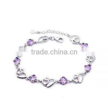 925 Sterling Silver Personalized Crystal CZ Bracelet