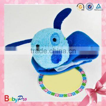 Customized Blue Color Dog Toy Baby Bell Baby Wrist Rattle Cloth Crochet Rattle