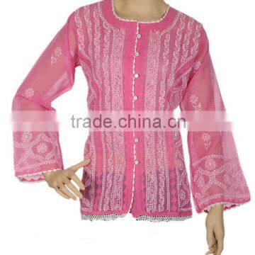 Indian Embroidered Ladies Cotton Tunics & Tops