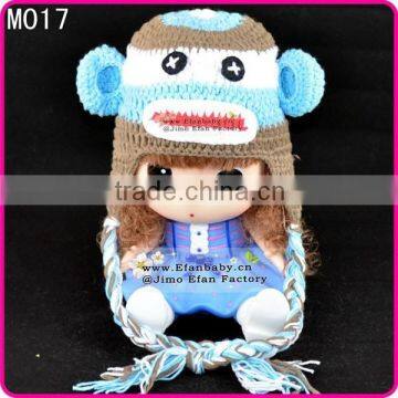 cute baby crochet beanie animal ears monkey knitted hats