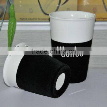 New idea heat resistant coffee mug with flock