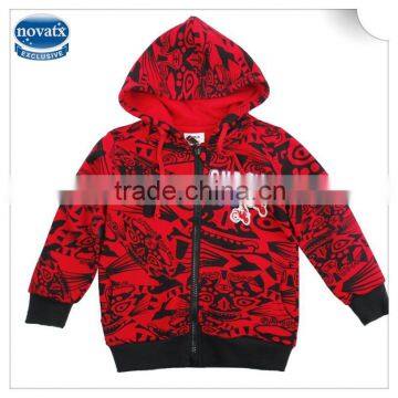 (A3468) 2-6y nova baby clothes hoodies embroidered pattern children boys coats with hoody zipper winter coats wholesale baby