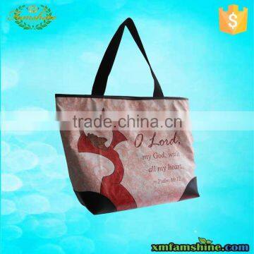 600d polyester large zippered tote bag