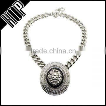 Fashion Crystal Lion Necklace Hip Hop Jewelry