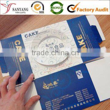 PVC window with handle paperboard foldable cake box