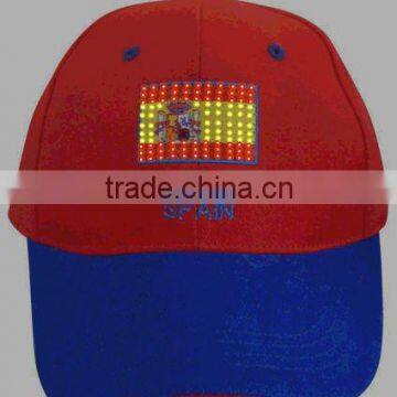 novelty&charming optical fiber flashing embroidery national flag cap(08)