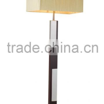 Contemporary cheap hotel wooden base floor light square fabric hotel floor lighting