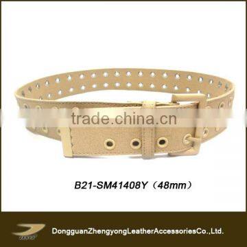 double pin buckle eyelet belt fabric woven belt(B21-SM41408Y)