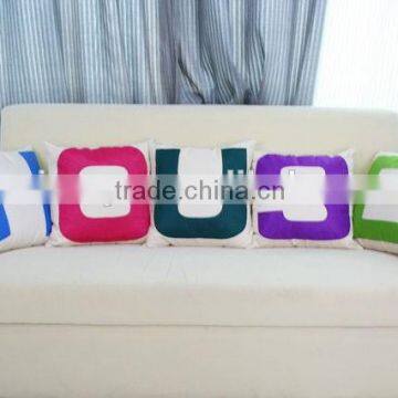 2015 latest English letter design cushion cover individual sofa square pillow case