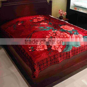 flower design blanket/mink polyester blankets/king size mink blankets