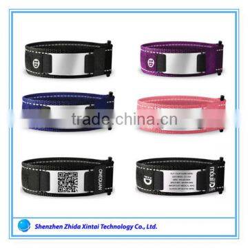 safety and helpful nylon medical wrist band event wristbands