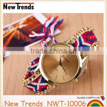 Newest National Style Multi Color Woven Braid Women Bracelet Watches photo-4