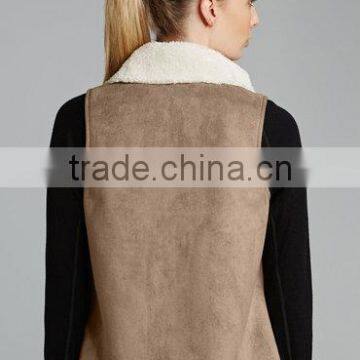 Hot Sale Sleeveless Halter Stunning Sexy Wool-like Cheap Coats for Winter photo-2