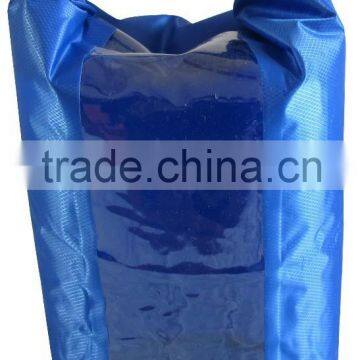 cheap lightweight waterproof nylon ripstop dry bag 3 roll top closure system ocean pack with transparent pvc window