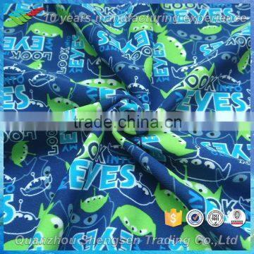 print cartoon with letter stretch fabric for swimwear