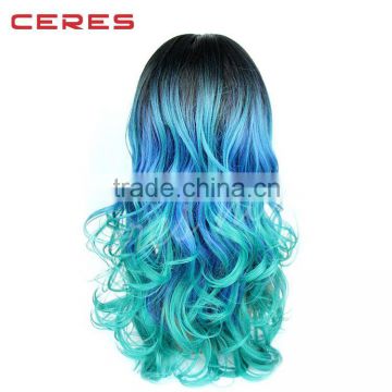 free samples of hair wig 17 years professional supplier rainbow colorful synthetic wig lace front