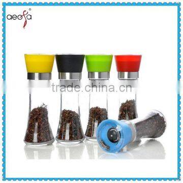 Top Sales Empty Glass Hand Spice Grinder Salt And Pepper Bottle Glass Spice Jar With Grinder                        
                                                                                Supplier's Choice