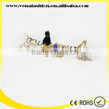 Girls Japan Gemstone Pearl Finger Nail Ring Jewelry photo-5