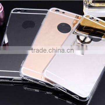 016 Hot Soft TPU Electroplating Mirror Case Cover For iphone 6 6s plus