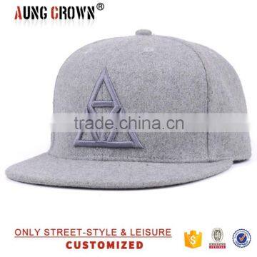 wholesale custom 6 panel wool snapback hat