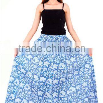 Indian Block Print Cinderella Style Long Skirt For Women