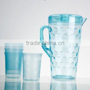 2.5L Clear Crystal cold Plastic water Pitcher/jug with cups in set                        
                                                Quality Choice