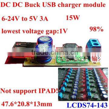 Mobile phone power bank usb charger usc pcb circuit board 6-24v to 5V 3A 18v 19v 17v 12v to 5v DC DC Step Down converter ,Iphone