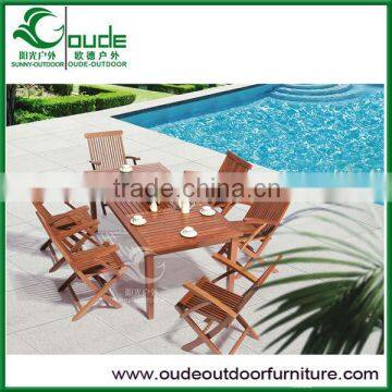 Outdoor Wooden Furniture Meri Wood Foldable Chair and Table Garden Sets