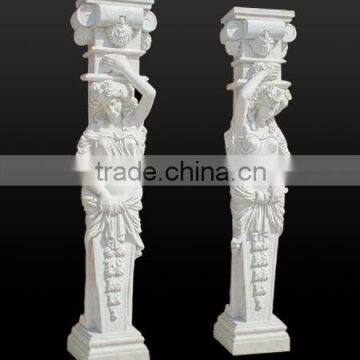 SKY-001Garden Stone Column Pergola Decorative Square Statue Marble Stone Porch Column Design