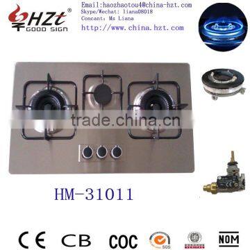 Low Price 3 Burner 710mm Stainless Steel Top Gas Range