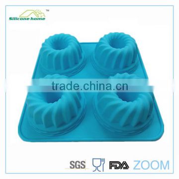 Factory Direct Supply Colorful 4 Holes Silicone Donut Baking Pan