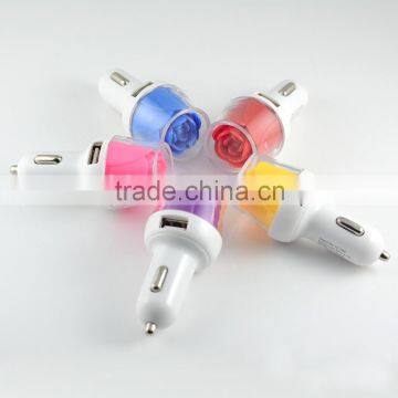 New style dual usb car charger, rose led quick charger 2.0 car charger, 2 port usb