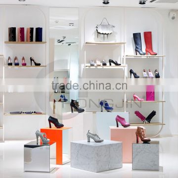 Hongjin Superior Interior Display Rack Design for Ladies Shoe Retail Shop