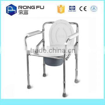 Powder Coated Steel Disabled Folding Commode Chair photo-4