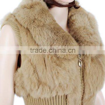 Classic Fur Waistcoat Woman Rabbit Fur Waistcoat KZ14002 photo-3