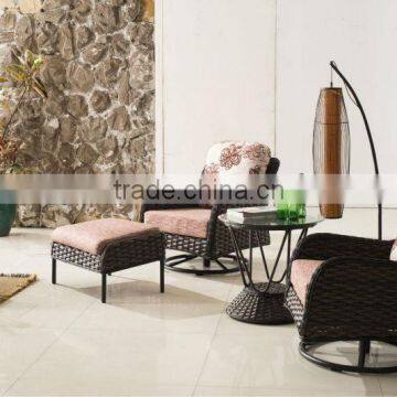 Andrea USA best seller Outdoor Rattan/wicker Leisure Bounce chair lounge set PE Rattan Hotel Furniture