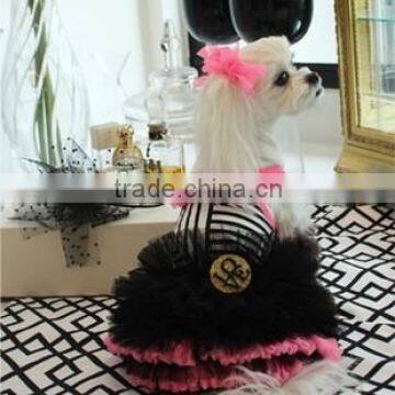 pet dress /dog dress/stripe tutu dog dress